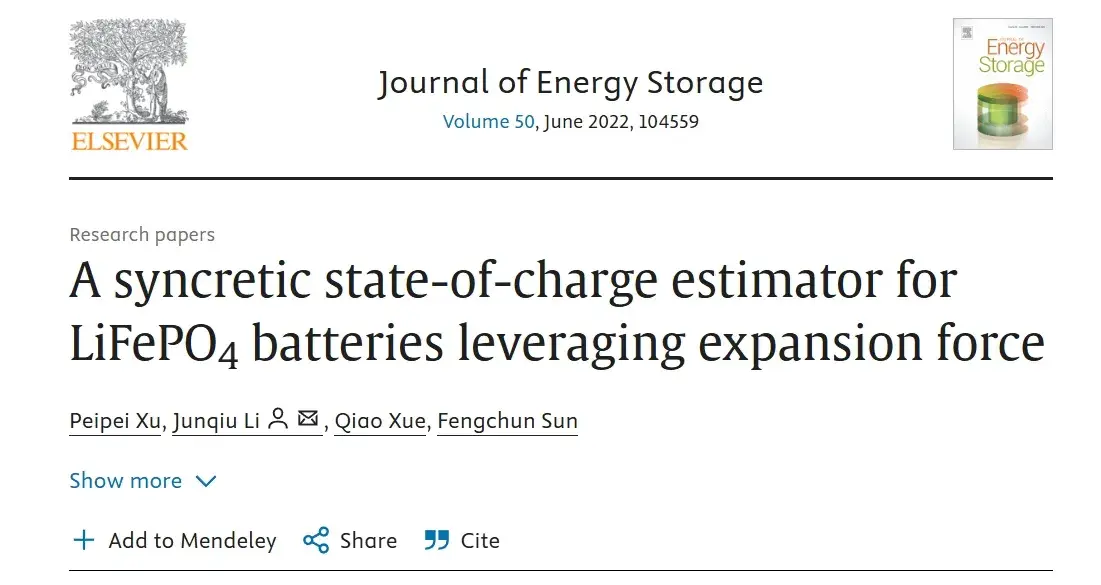 A syncretic state-of-charge estimator for LiFePO4 batteries leveraging expansion force