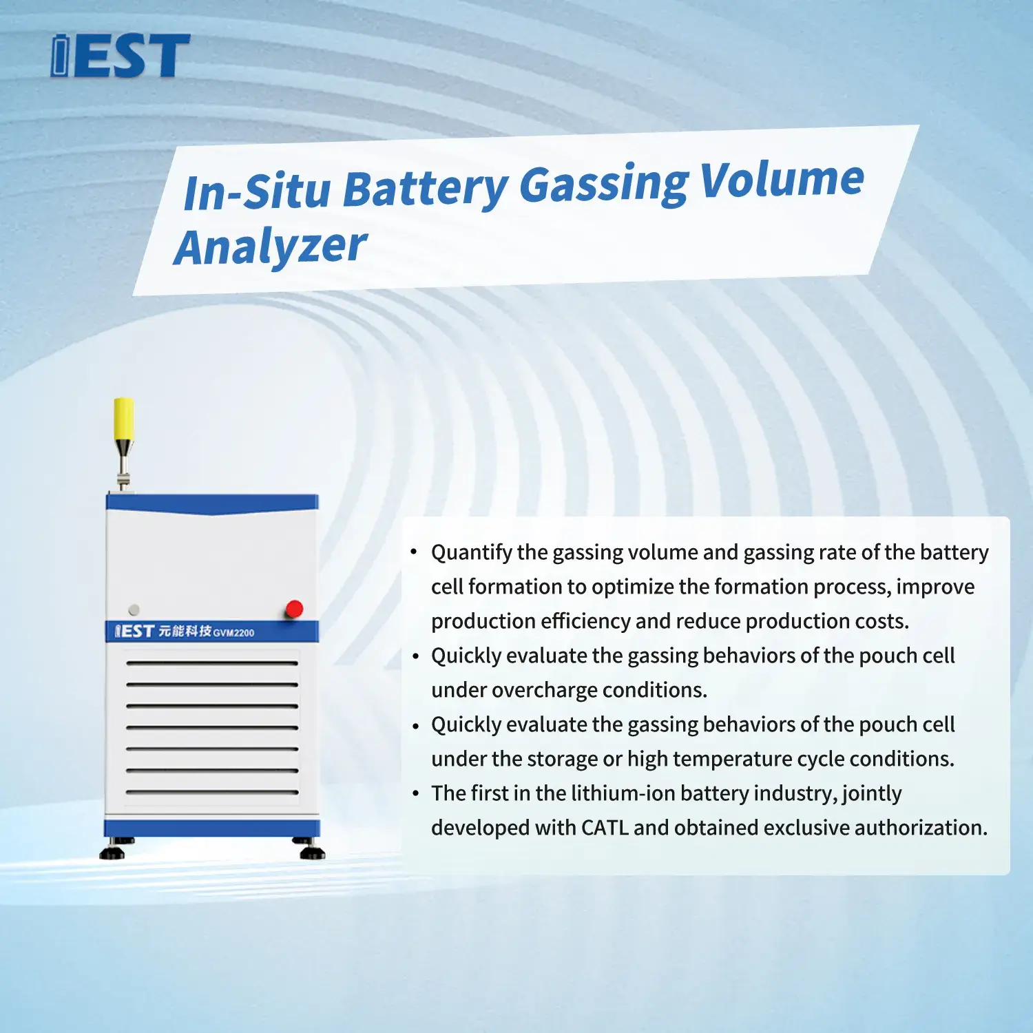 IEST In-Situ Battery Gassing Volume Analyzer (GVM Series)