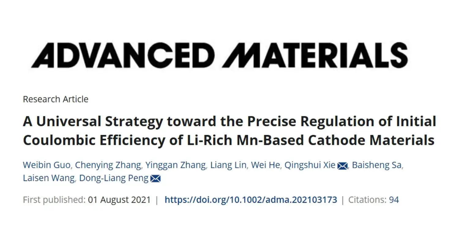 Li-Rich Mn-Based Cathode Materials for Precise Control of Initial Coulombic Efficiency 1 Li-Rich Mn-Based Cathode Materials for Precise Control of Initial Coulombic Efficiency