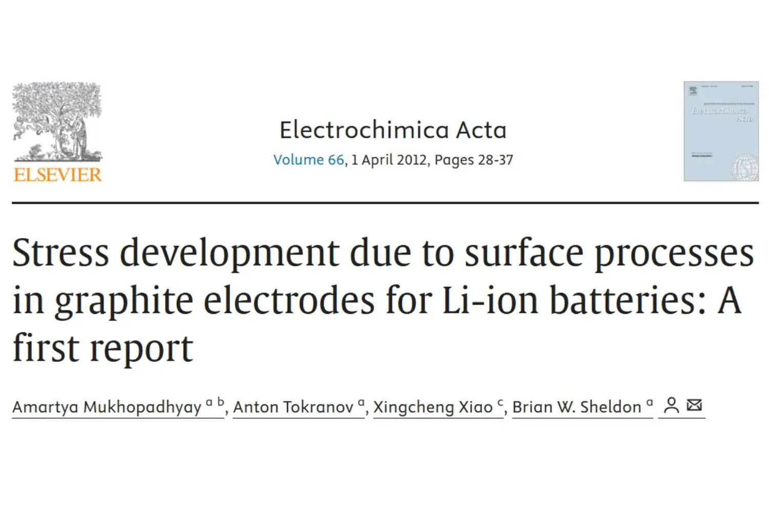 Surface Stress Analysis Of Graphite Electrodes For Lithium ion Battery