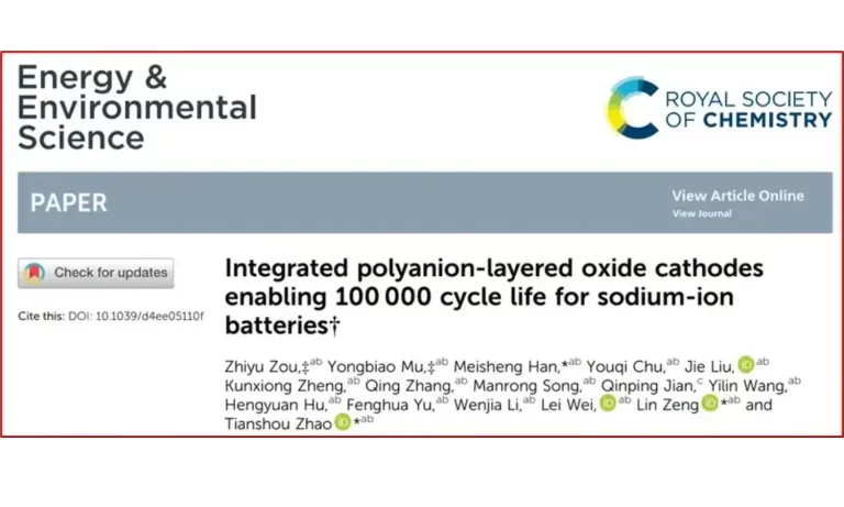 IEST Characterization Solutions Facilitate Top Journal Research Integrated Polyanion-layered Oxide Cathodes Enabling 100,000 Cycle Life For Sodium-ion Batteries