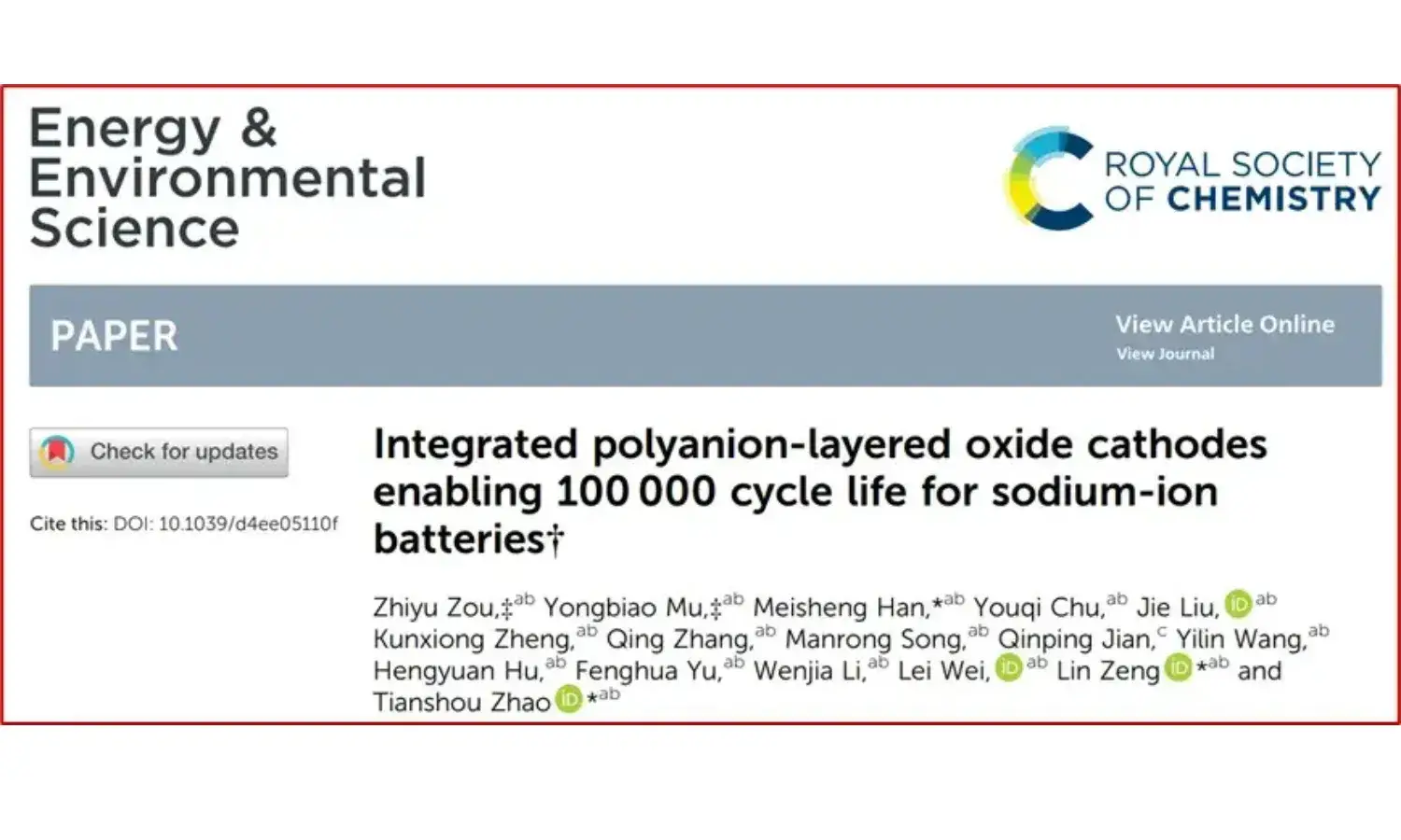 IEST Characterization Solutions Facilitate Top Journal Research: Integrated Polyanion-layered Oxide Cathodes Enabling 100,000 Cycle Life For Sodium-ion Batteries 1 IEST Characterization Solutions Facilitate Top Journal Research Integrated Polyanion-layered Oxide Cathodes Enabling 100,000 Cycle Life For Sodium-ion Batteries