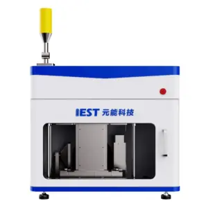IEST CHT Series Electrode Wettability Tester by IEST Instrument: automated benchtop testing system utilizing the liquid climbing height method and enclosed dual-door visual chamber to evaluate dynamic electrolyte wicking kinetics, vertical absorption height vs. time, and porous battery electrode wettability.