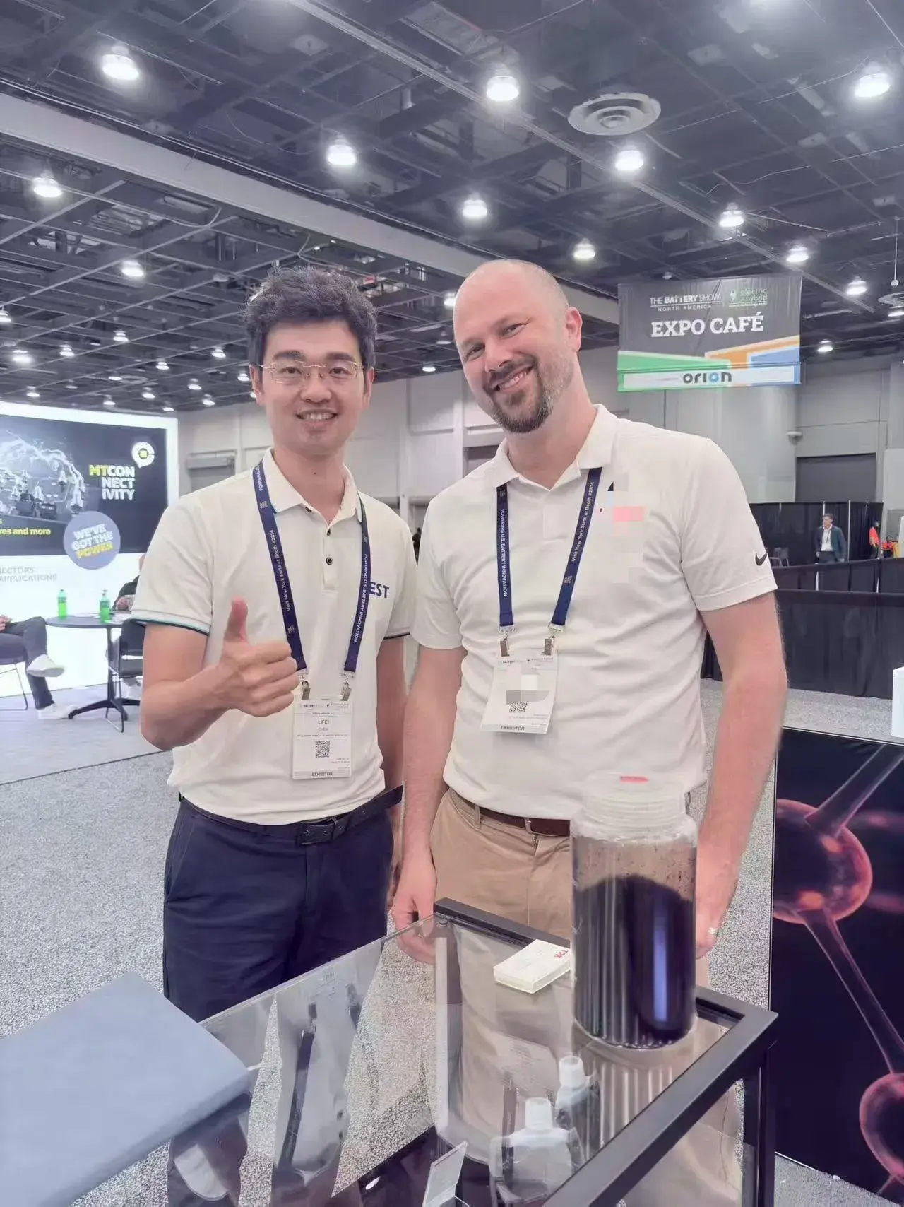 The Battery Show North America 2026 | IEST Showcases Full-Chain Battery Testing Solutions in Detroit 10 IEST instrument team member selfie with a visiting partner at The Battery Show North America 2026 booth